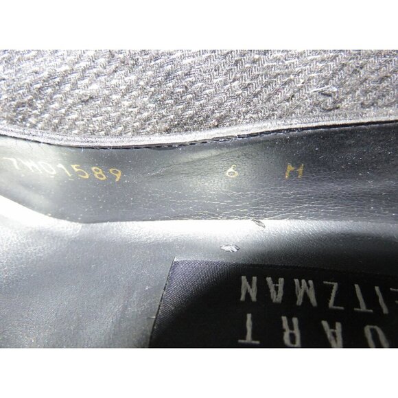 Stuart Weitzman Black Italian Suede Leather Square Toe Block Heel pumps size 6 v - Picture 9 of 10